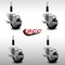 Service Caster 3'' SS Black Poly Swivel 7/8'' Expanding Stem Caster Set with Brake, 4PK SCC-SSEX20S314-PPUB-BLK-TLB-78-4 - alternate 2
